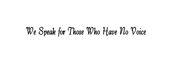 We Speak for Those Who Have No Voice